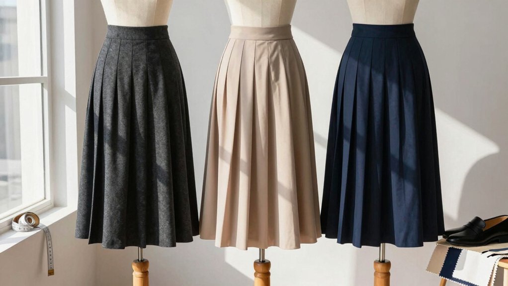 choosing pleated midi skirts