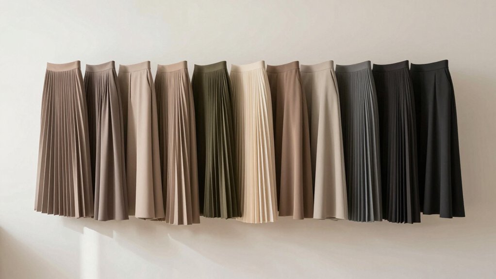pleated midi skirts selection