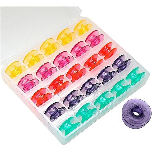 FQTANJU 25-Piece Colorful Bobbins for Husqvarna