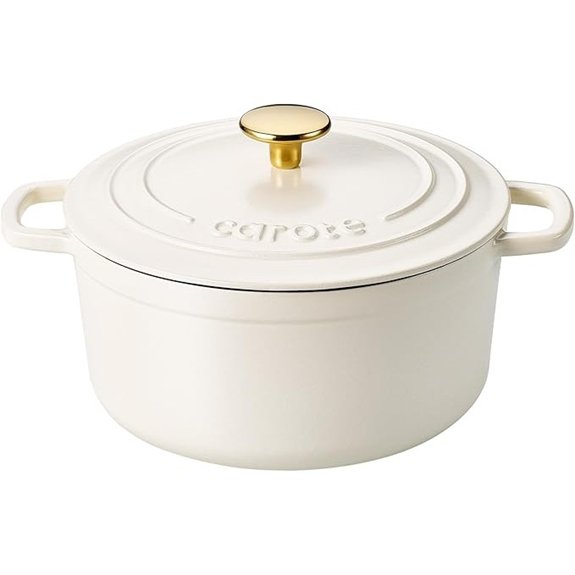 CAROTE Enameled Cast Iron Dutch Oven 4 QT