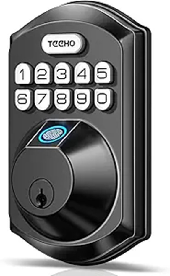 TEEHO Fingerprint Door Lock Matte Black