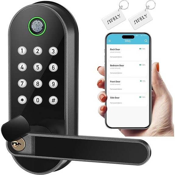 Fingerprint Smart Door Lock with Keypad & App Access
