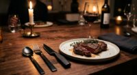 top black silverware steak sets