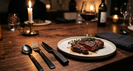 top black silverware steak sets